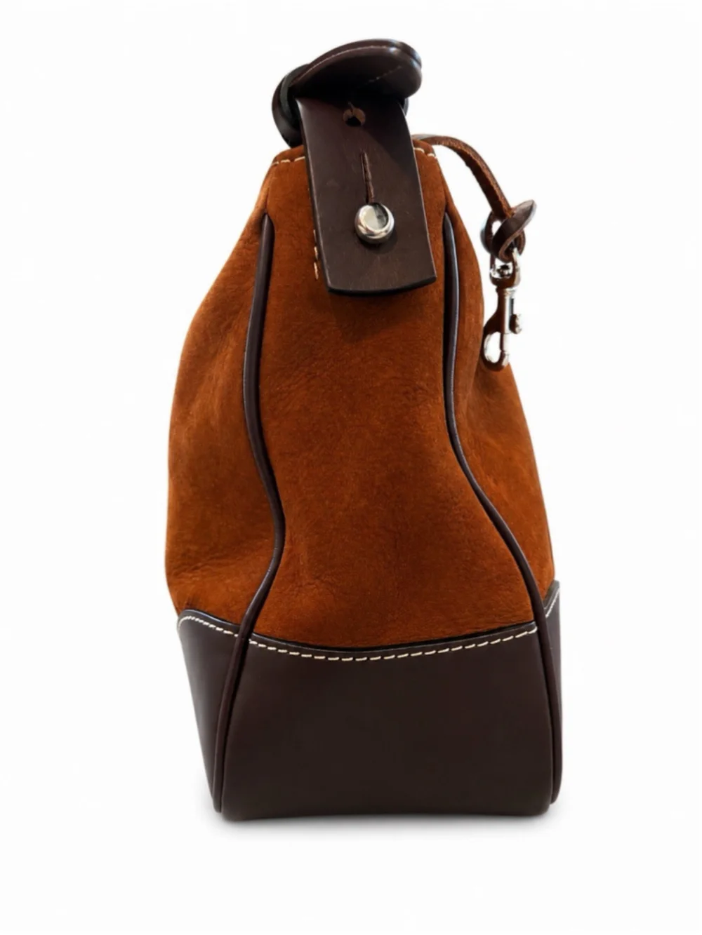 Dooney & Bourke Vintage Brown Suede Shoulder Bag Hobo Satchel large
